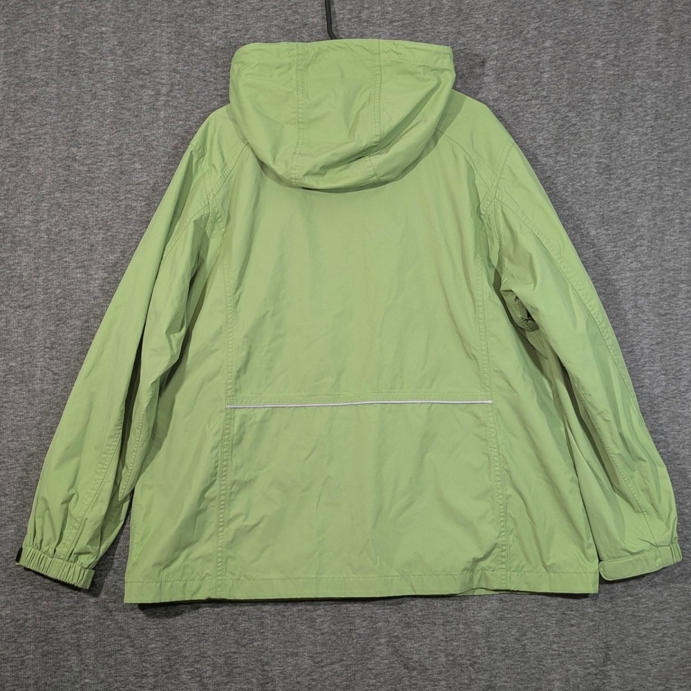 Eddie Bauer WeatherEdge Lime Green Hooded Zip Up Raincoat Womens Size XL - Picture 2 of 12